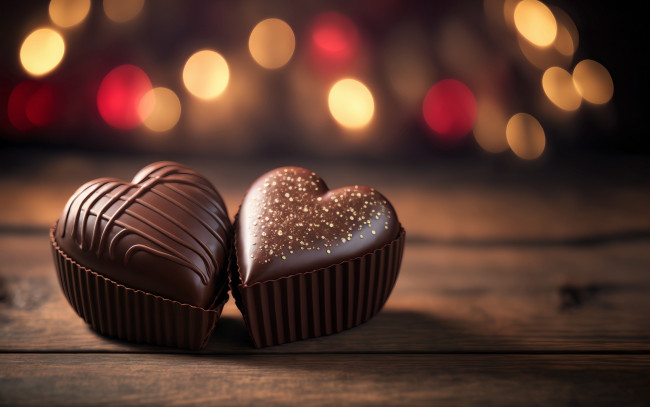 Обои картинки фото еда, конфеты,  шоколад,  мармелад,  сладости, шоколадные, сердечки