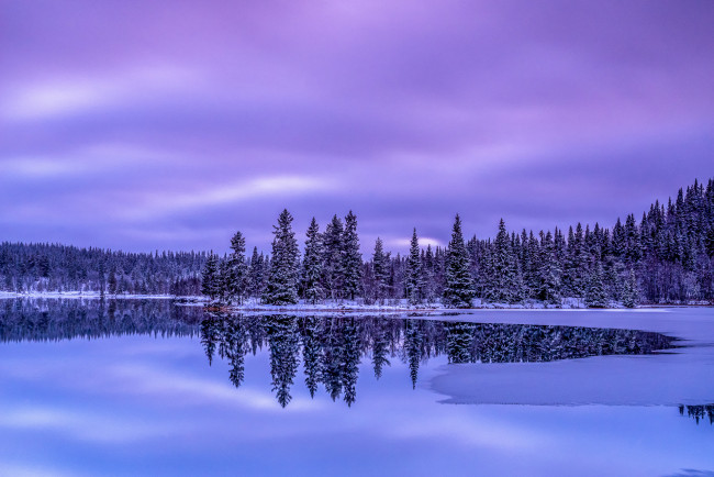 Обои картинки фото природа, реки, озера, лес, озеро, снег, лед