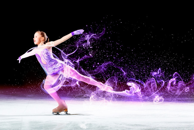Обои картинки фото спорт, фигурное катание, девочка, костюм, выступление, лед, коньки