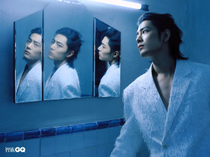 обоя мужчины, xiao zhan, актер, пиджак, зеркало