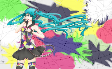 обоя hatsune, miku, аниме, vocaloid