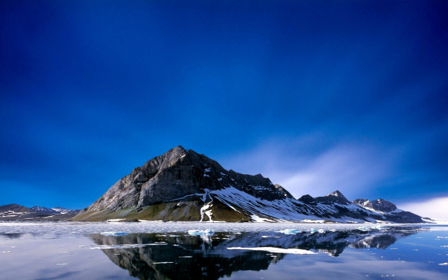 Обои картинки фото природа, горы, гора, лед, водная, гладь