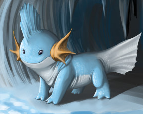 Картинка аниме pokemon покемон гребень арт зверёк голубой