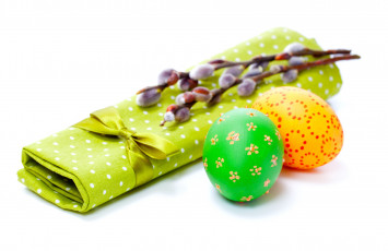 Картинка праздничные пасха салфетка белый фон праздник яйца верба