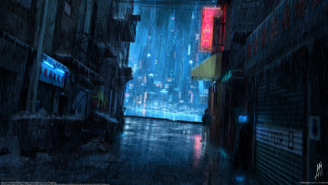 Картинка akimov+mikhail фэнтези иные+миры +иные+времена город михаил акимов дождь akimov mikhail ночь