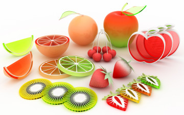 Картинка векторная+графика еда ассорти фрукты