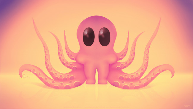 Обои картинки фото рисованное, минимализм, octopus