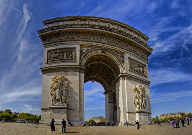 Обои картинки фото arc de triomphe,  paris, города, париж , франция, арка
