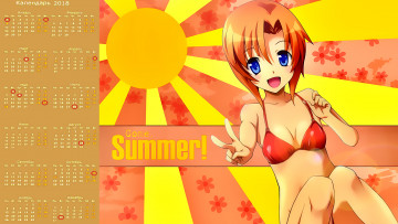 Картинка календари аниме взгляд купальник девушка