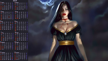 Картинка календари фэнтези нежить девушка вампир