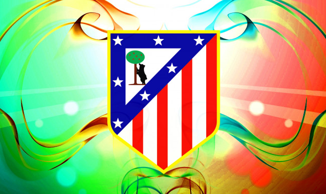 Обои картинки фото спорт, эмблемы клубов, логотип, atlеtico, madrid, фон