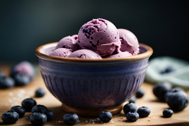 Обои картинки фото 3д графика, еда-, food, ягоды, мороженое, черника