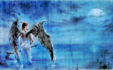 обоя luis, royo, фэнтези, крылья, ангел