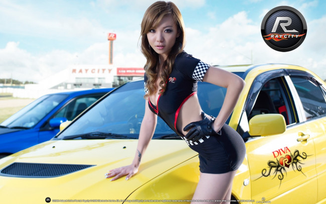 Обои картинки фото автомобили, авто, девушками, стритрейсинг, азиатка