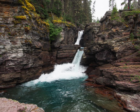 Картинка природа водопады штат монтана сша