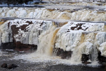 Картинка природа водопады зима водопад река