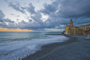 Картинка camogli liguria italy города амальфийское лигурийское побережье италия камольи церковь море пейзаж лигурия