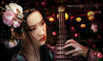 Картинка -Unsort+Азиатки девушки unsort азиатки лютня игра гейша