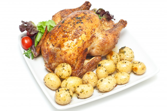 Обои картинки фото еда, мясные, блюда, картофель, курица