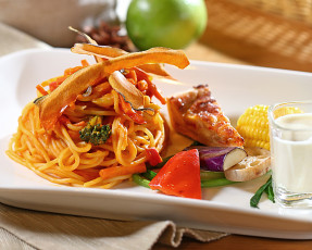 Картинка еда макаронные+блюда овощи спагетти