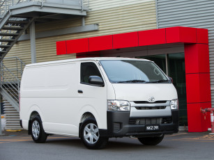 обоя автомобили, toyota, 2011, hiace, van, au-spec, lwb, светлый