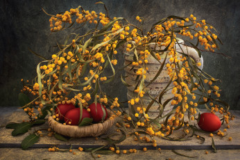 Картинка праздничные пасха яйца мимоза