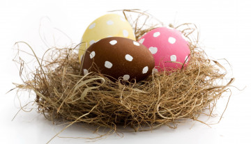 Картинка праздничные пасха яйца солома
