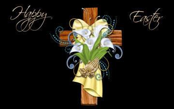 Картинка праздничные пасха крест фон цветы