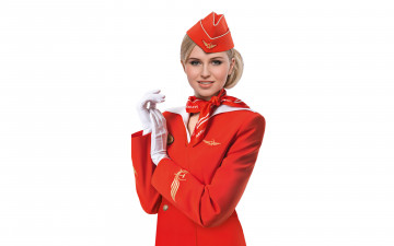 Картинка аэро+002 девушки -unsort+ брюнетки +шатенки девушка в красном аэрофлот