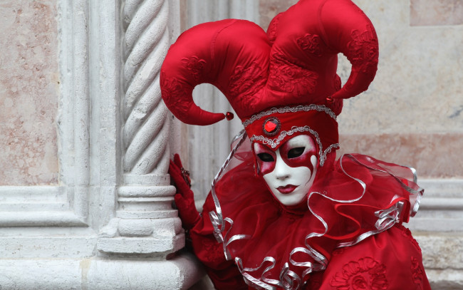 Обои картинки фото разное, маски,  карнавальные костюмы, венеция, карнавал, маска, красный