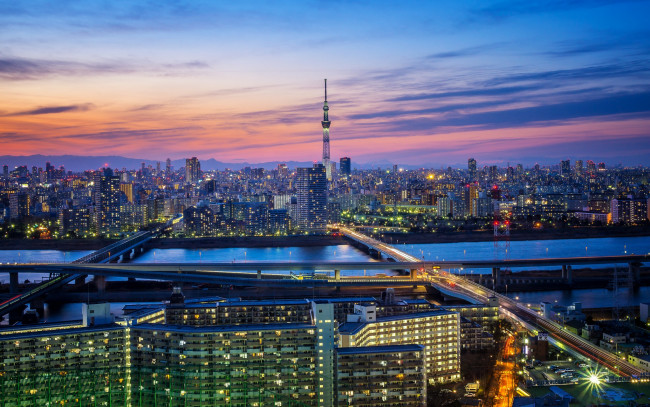 Обои картинки фото города, токио , Япония, ночь, токио, мегаполис, tokyo, огни