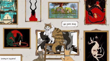 обоя рисованное, животные,  коты, кошки, картины, лестница