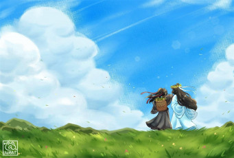 Картинка аниме mo+dao+zu+shi вэй усянь лань ванцзи небо корзины венки