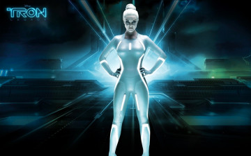 обоя кино фильмы, tron legacy, девушка, костюм, неон, сияние
