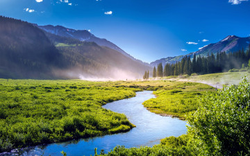 обоя природа, реки, озера, горы, река, луга