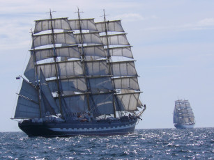 Картинка барк крузенштерн корабли парусники море