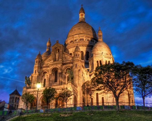 Обои картинки фото basilique, du, sacrt, coeur, paris, города, париж, франция, france, sacred, heart, basilica