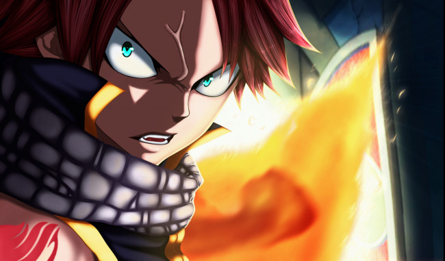 Обои картинки фото аниме, fairy, tail, natsu, dragneel