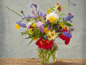 Картинка цветы букеты композиции полевые ваза