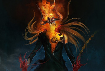 Картинка ghost rider рисованные комиксы призрачный гонщик пламя комикс порождение дьяыола