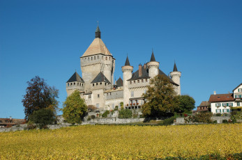 Картинка замок vufflens швейцария города дворцы замки крепости 