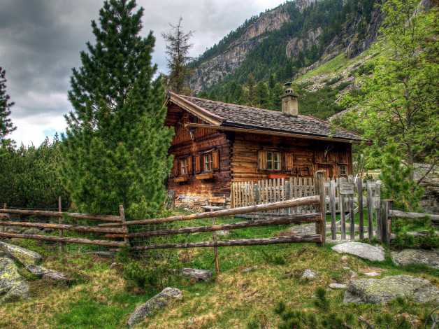 Обои картинки фото austrian, alps, города, здания, дома, горы, дом
