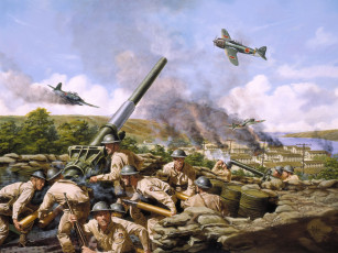 Картинка рисованные армия пушка солдаты