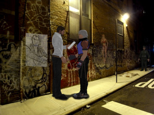 Картинка 3д+графика люди+ people ночь улица фон взгляд мужчины