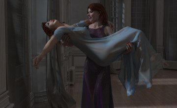 Картинка 3д+графика фантазия+ fantasy фон взгляд девушки вампир