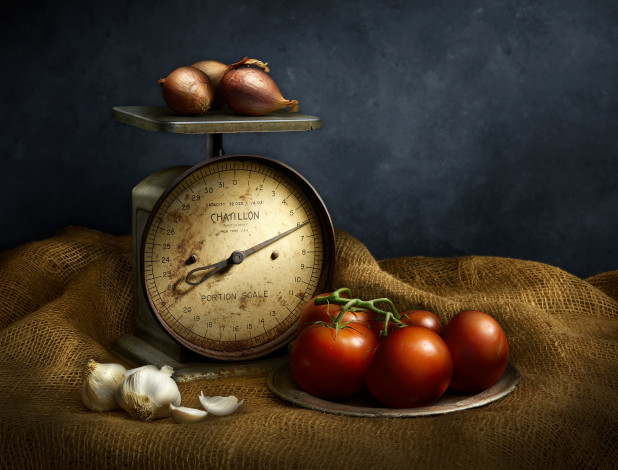 Обои картинки фото еда, натюрморт, овощи, весы