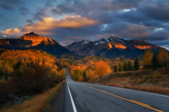 Картинка природа дороги горы закат дорога