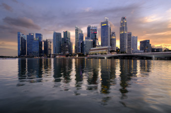 обоя города, сингапур , сингапур, небоскребы, панорама
