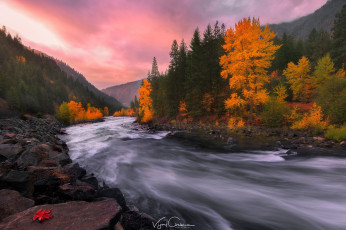 Картинка природа реки озера река поток лес осень краски камни скалы