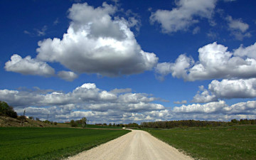 Картинка природа дороги дорога проселочная облака